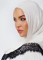 Hijab en rayonne et modal uni avec dentelle brodée, doux, respirant, léger, en coton tissé, pour femmes musulmanes