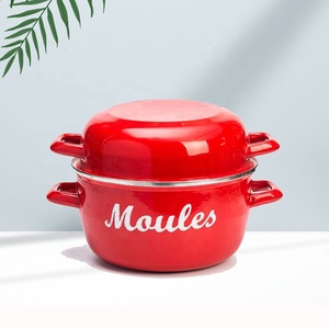 Olla esmaltada para <span class=keywords><strong>mejillones</strong></span>, olla grande esmaltada para platos de mariscos, olla para cocinar mariscos, fábrica de utensilios de cocina esmaltados - Product Image 6