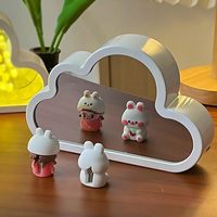 Nuage tulipe bricolage fait à la main veilleuse ornement de bureau créatif et cadeau pour la saint-valentin miroir fleur dans l'atmosphère de la mer