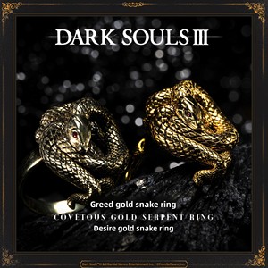 Starforged Dark Souls <span class=keywords><strong>III</strong></span> Game Merchandise Greedy Golden Glass <span class=keywords><strong>Snake</strong></span> Ring Unisex Bandai en stock - Product Image 4