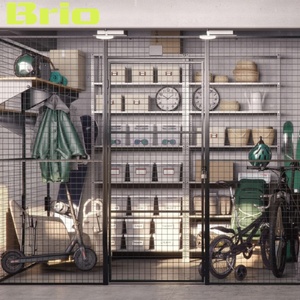 Cage de rangement en treillis métallique <span class=keywords><strong>Brio</strong></span> à haute capacité de charge pour <span class=keywords><strong>le</strong></span> stockage des effets personnels du personnel et des outils dans les entrepôts d'usine - Product Image 3