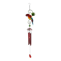 Carillon éolien créatif en métal gaufré avec technique de moulage, motif rouge et bleu, idéal pour les cadeaux du Nouvel An et les anniversaires