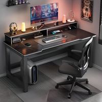 Bureau d'Étude Moderne en Fibre de Carbone Noir en L, Simple et Économique, pour Maison, Salles de Jeux Louées et Bureaux