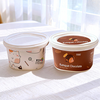 Boîte en plastique ronde pour chocolat, yaourt, fromage, en PP blanc, avec couvercle, recyclable
