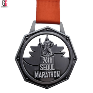Médaille de marathon de Séoul 3D en alliage de zinc de haute qualité, personnalisée avec logo gravé, fabriquée par une usine avec 15 ans d'expérience - Product Image 1
