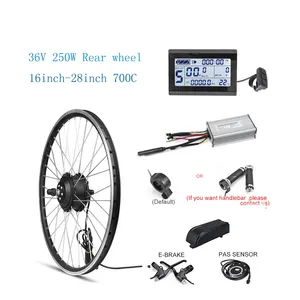 Roue de moteur arrière de vélo électrique 36V250W pour Kit de moteur électrique
