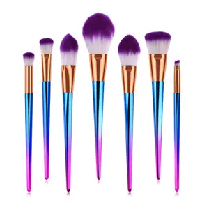 DX fashionable 7 Pcs makeup brush set blush lip eyeshadow brush face beauty kit with cosmetic bag beautiful makeup brushes