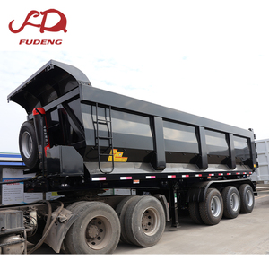 Semi-<span class=keywords><strong>remorque</strong></span> à benne basculante hydraulique à pointe arrière en acier robuste personnalisée, capacité <span class=keywords><strong>de</strong></span> 100 tonnes pour le transport <span class=keywords><strong>de</strong></span> marchandises <span class=keywords><strong>de</strong></span> construction - Product Image 2
