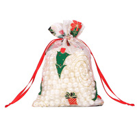 USA Entrepôt Blanc Sublimation Noël Cordon 100% Polyester Toile Xmas Blank Present Santa Sacks Sac