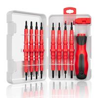 Set Obeng Terisolasi 18-in-1, Bersertifikasi VDE 1000V untuk Teknisi Listrik, Ujung Presisi Torx, Phillips & Slotted, Peralatan Perbaikan