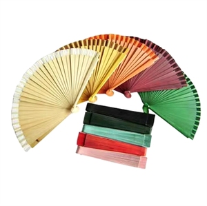 Éventail d'amour en bambou sculpté sur mesure avec motif en tissu coloré, classique fait main pour souvenir et décoration intérieure - Product Image 3