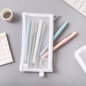 オフィスカスタムロゴフォルダーナイロンジッパーメッシュデュコメントファイルバッグ透明ペンシルバッグ化粧ファイルフォルダーバッグ - Product Image 4