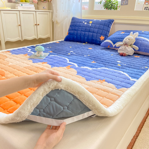 <span class=keywords><strong>Surmatelas</strong></span> matelassé en polaire coloré à motif cœur, épais et chaud pour l'hiver - Product Image 4