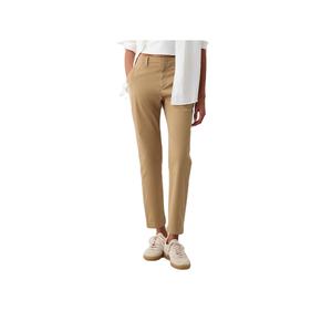 Pantalon chino en velours côtelé 100% coton pour femme, coupe droite, design à devant plat, anti-froissement, élégant et haut de gamme, pour l'été - Product Image 1