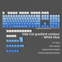 Capuchons de touches PBT Cherry Profile 133 touches, dégradé Blackberry Contour, gravure latérale, sublimation, pour clavier mécanique à interrupteurs MX
