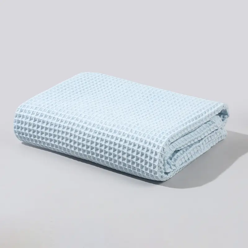 Hongbo OEM/ODM wholesale breathable absorb sweat baby wrap waffle blanket soft bamboo fabric Baby Swaddle Blankets for Newborn