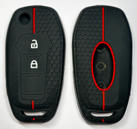 Étui de clé de voiture en silicone durable de haute qualité pour Toyota C-HR, protection intégrale, design nid d'abeille