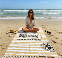 Wholesale Custom Personalized High-quality 100% Cotton Digital Printed Sand Proof Portable Turkish Beach Towel