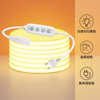 Bande lumineuse LED 220V extérieure dimmable COB avec variateur, bande néon étanche pour jardin et design extérieur