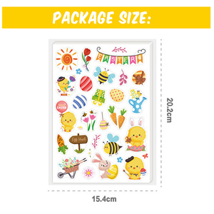 Adesivi 4 fogli di pasqua per bambini 100 pezzi fai da te simpatici adesivi per uova da <span class=keywords><strong>coniglietto</strong></span> sfuso regali di Pasqua forniture per bomboniere - Product Image 2