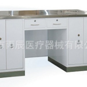 Mesa de trabajo de laboratorio de acero inoxidable de 1600x700x800 mm con 2 cajones y gabinetes para uso médico - Product Image 2
