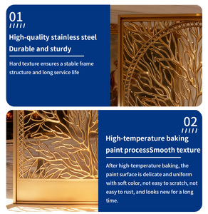 Tùy chỉnh thiết kế vàng kim loại phòng <span class=keywords><strong>Divider</strong></span> cho phòng khách trang trí separator thép không gỉ kim loại phân vùng màn hình Bảng điều chỉnh - Product Image 2