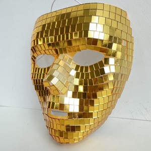Masque miroir pour fête <span class=keywords><strong>disco</strong></span>, Halloween, anniversaire, Noël, masque en verre pour hommes et femmes, motif de dessin animé réfléchissant scintillant - Product Image 1