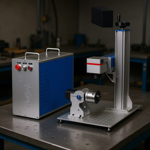 Machine de marquage laser à fibre 100W avec axe rotatif, graveur couleur, tête Raycus, usage industriel CNC - Product Image 2