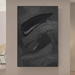 Tùy Chỉnh Tác Phẩm Nghệ Thuật Hiện Đại Màu Đen Và Trắng Trừu Tượng Tường Nghệ Thuật Sơn Dầu Handmade Kết Cấu Tường Sơn Cho Phòng Khách Trang Trí Nội Thất - Product Image 2
