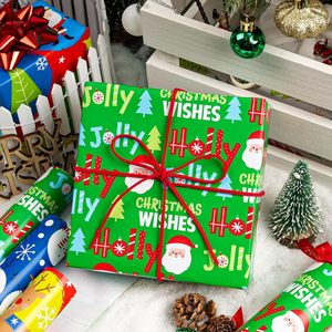 Christmas Wrapping Paper Rolls 17x120in 42.5sqft Colorful Santa Snowmen Deer Design Double Side Art Paper Gift Wrap Set - Product Image 3