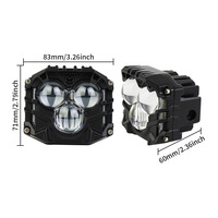 Phare de travail auxiliaire LED 3 pouces avec lentille 4D, feu antibrouillard pour Jeep Wrangler, SUV, tout-terrain, adaptable