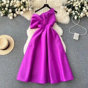 2023 Plus Size Hochwertiges Vintage Slim Midi Kleid für Frauen Träger lose Ärmellose Empire Spitze Vestidos Damen Elegante Kleider