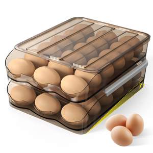 Large capacity PET 18 grids egg holder for refrigerator multi-layer egg storage container