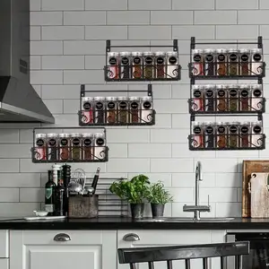 smart design kitchen bathroom cabinet pantry over door organizer 6 tier spice hanging storage metal rack basket closet shelving