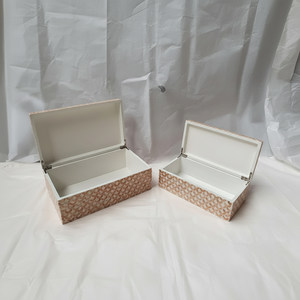 Vente en gros Boîte de maquillage rectangulaire incrustée de tailles personnalisées Boîtes de rangement de bijoux au meilleur prix au Vietnam - Product Image 1