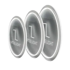Panneau de signalisation de forme ronde 12v 400mm de diamètre acrylique Led Business Advertising Logo Sign