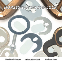 Accessoires de robinetterie en acier inoxydable et cuivre au design moderne en forme de fer à cheval avec fixation par vis pour salle de bain