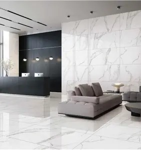 60x120cm Large Size Full Body White Carrara Marble Look Porcelanato Tiles Glazed Porcelain Ceramic Floor Tile