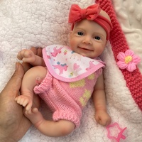 Poupée Reborn de 12 pouces en silicone intégral, souriante, réaliste, nouveau-né éveillé, lavable, avec détails de veines, toucher doux, pour enfants