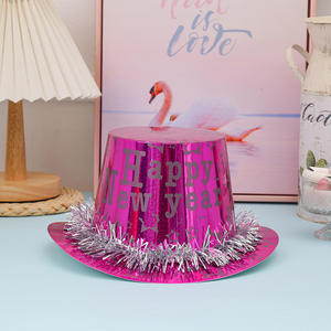 Sombrero de copa de Año Nuevo FELIZ AÑO NUEVO PAPEL SOMBRERO de copa Suministros para fiestas de <span class=keywords><strong>Nochevieja</strong></span> Accesorios para fotomatón - Product Image 4