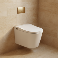Toilette intelligente automatique moderne de forme allongée avec télécommande, siège chauffant pour salle de bain