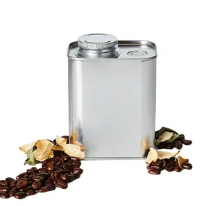 7.7Oz 220G Aangepaste Roestvrij Stalen Metalen Koffie Thee Blikjes Voedsel Verpakking Koffiebonen Kan Blikken Doos Kan Voor koffie Met Klep