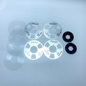 En gros, ensemble de quatre bobines de cassette en métal doré TEAC avec texte imprimé, avec moyeux de montage, pour bobines ouvertes, accessoire de bricolage - Product Image 3