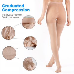 Pantimedias de <span class=keywords><strong>Compresión</strong></span> Graduada con Talón Reforzado, Punta Abierta, 20-30 mmHg, para Minoristas y Distribuidores - Product Image 4