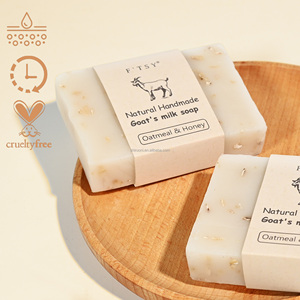 Jabón orgánico de leche de cabra, piel más suave para hombres y mujeres, barras de cuerpo y mano, jabón de cabra, glicerina, aceite de oliva, avena, barra de jabón de leche de cabra - Product Image 3