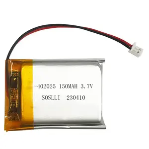 High capacity lipo batteries 3.7v lp402025 lithium polymer cells 3.7v 150Mah lipo battery for small digital devices