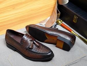 2025 мужские деловые туфли из натуральной кожи с принтом крокодиловой кожи - Product Image 5