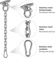 Support de balançoire robuste en acier inoxydable 304 avec chaîne et vis de fixation 360 °   Base pivotante en diamant pour chaise hamac et balançoire de yoga
