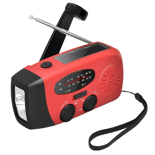 Hot Sale Outdoor Rechargeable Hand Crank Radio Emergency Solar Weather Radio With LED Flashlight Power Bank
