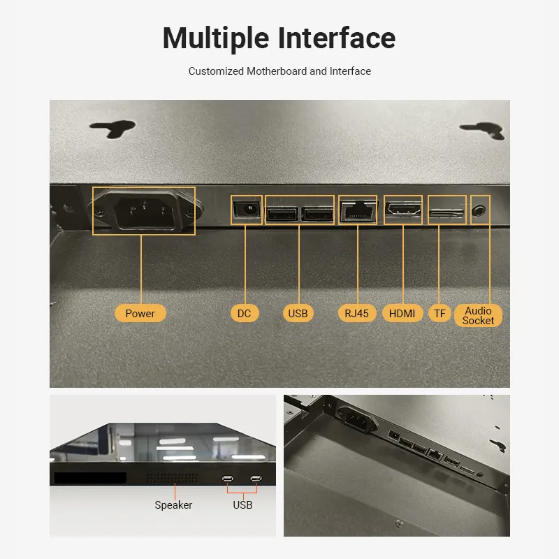 OEM ODMAndroidデジタルサイネージメニュースマートフレームレスLCD壁掛け広告スクリーン広告ディスプレイ用